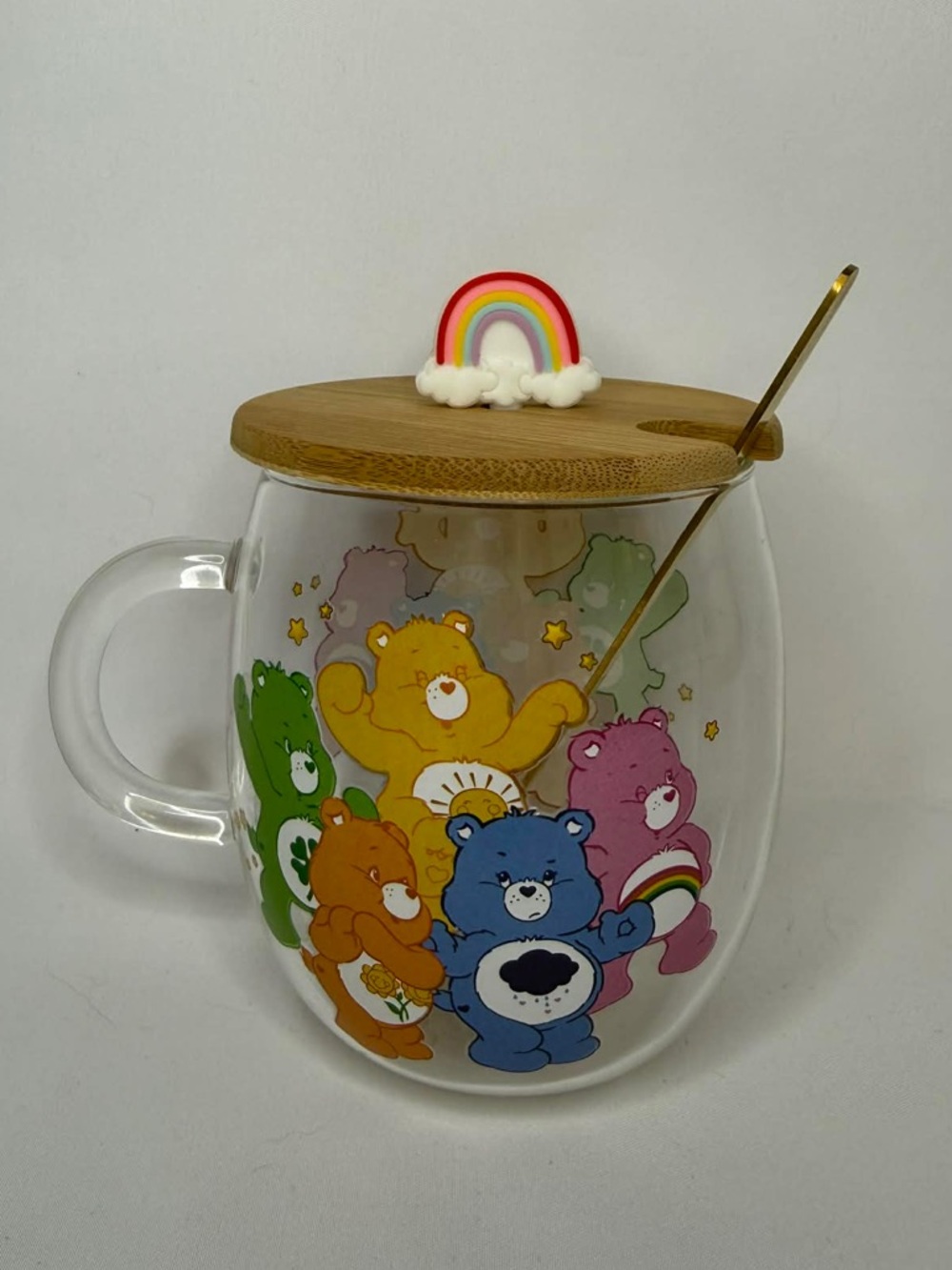 Care Bears Glass Mug with Lid and Spoon
